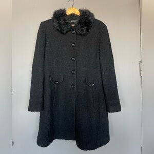 Giacca faux fur pea coat